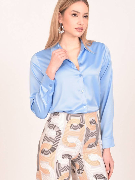 Tweet With Love Women's Satin Long Sleeve Shirt Ciell