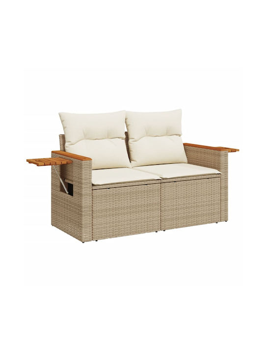 Corner Sofa Outdoor Rattan with Chest and Pillows 55x55x69cm