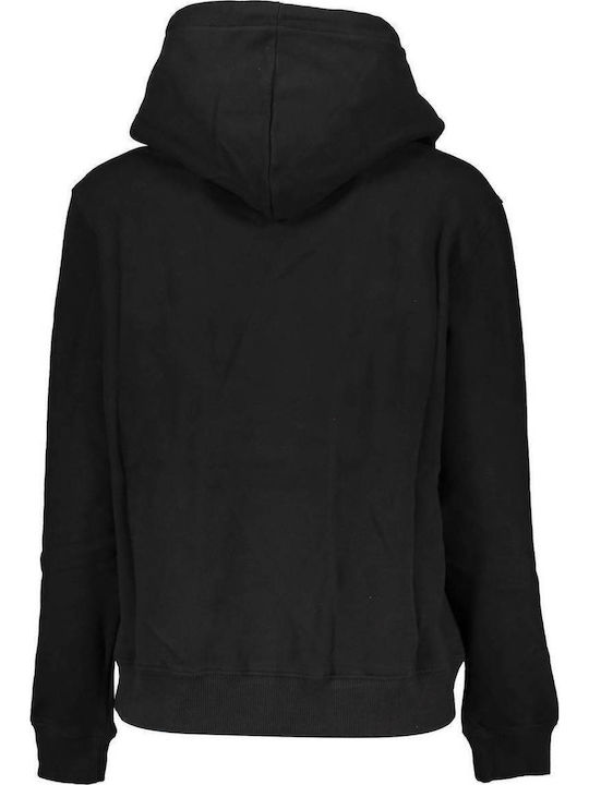 Long Women's Sweatshirt Hooded Black