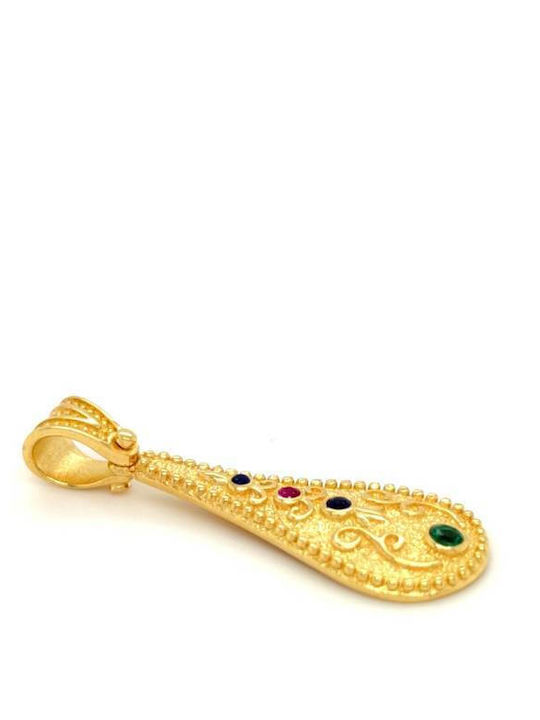 Drandakis Charm Halskette aus Vergoldetem Gold 9K