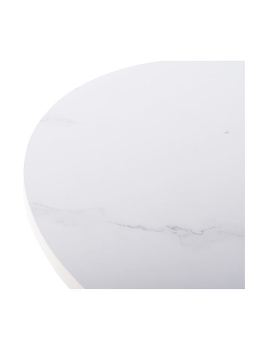 Round Side Table Acrylon Glass White M40xL40xH41cm