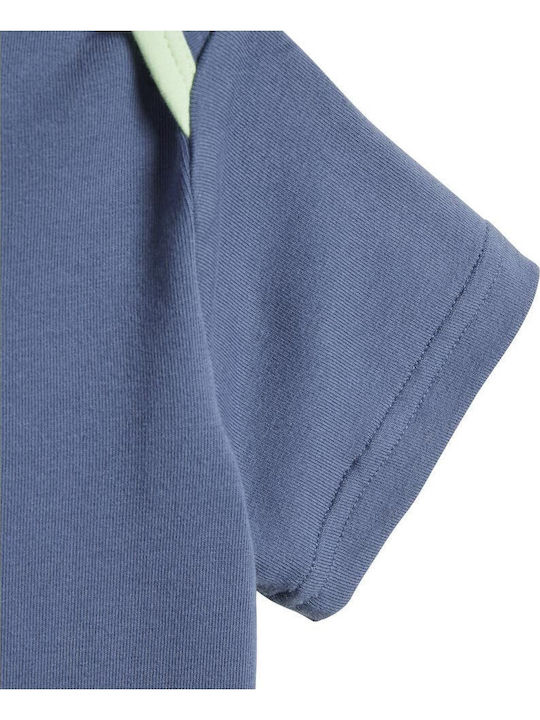 adidas Essentials Set Babystrampler Kurzärmelig mit Mütze Blau 2Stück