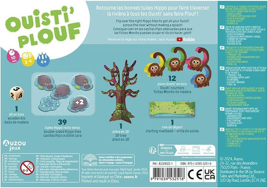 Επιτραπέζιο Παιχνίδι Monkey Splash για 2-4 Παίκτες 4+ Ετών (EN) Auzou