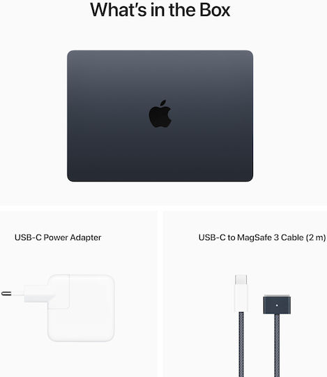 Apple MacBook Air 13.6" (2022) IPS Retina Display (M2-8-Core/8GB/256GB SSD/8-Core GPU) Midnight (GR Keyboard)