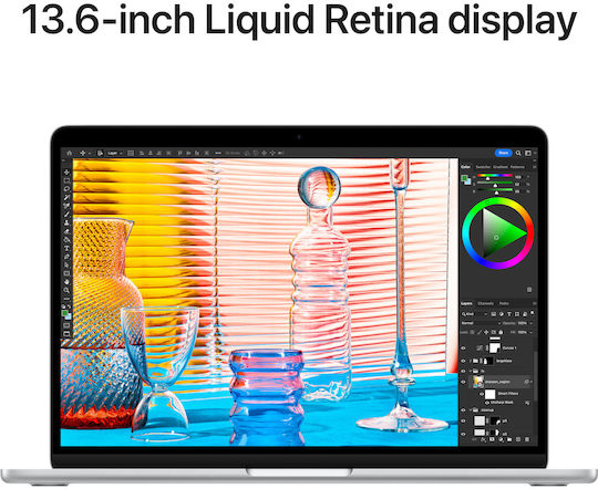 Apple MacBook Air 13.6" (2022) IPS Retina Display (M2-8-Core/8GB/256GB SSD/8-Core GPU) Silver (GR Keyboard)