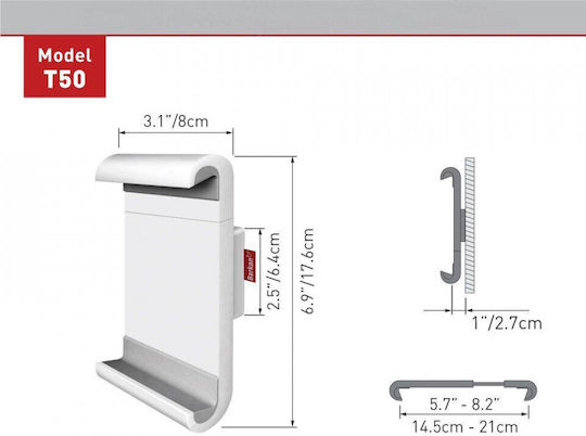 Barkan Tablet Stand Desktop Until 7" White
