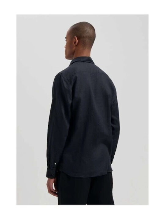 Dstrezzed Men's Shirt Long Sleeve Linen Black