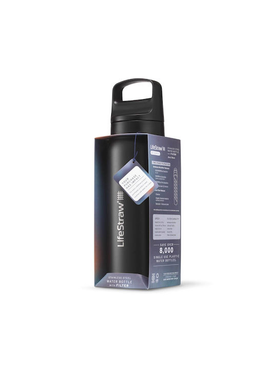 Lifestraw Бутилка Неръждаема стомана с филтър 650мл Черен