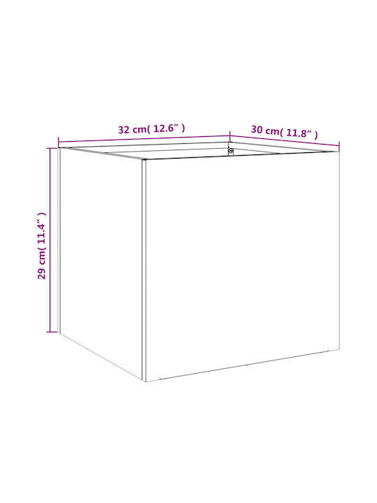 vidaXL Silver Set 2 Planters Metal Silver