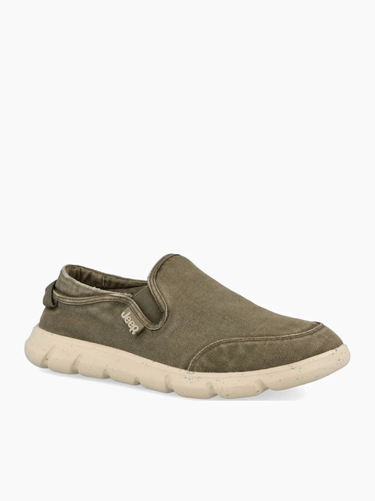 Material Slip-on-uri pentru bărbați Verzi