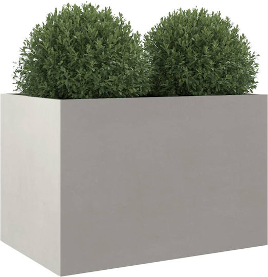 vidaXL Argintiu Planter Box Metal Silver 62x39x40cm.