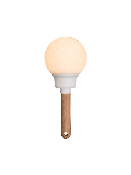 LED Kinderprojektorlampe mit Musterprojektion Weiß 10x10x21εκ.