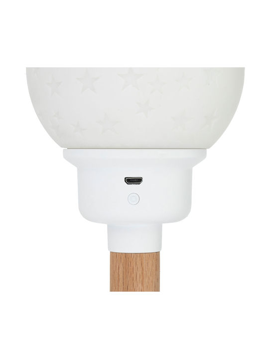 LED Kinderprojektorlampe mit Musterprojektion Weiß 10x10x21εκ.