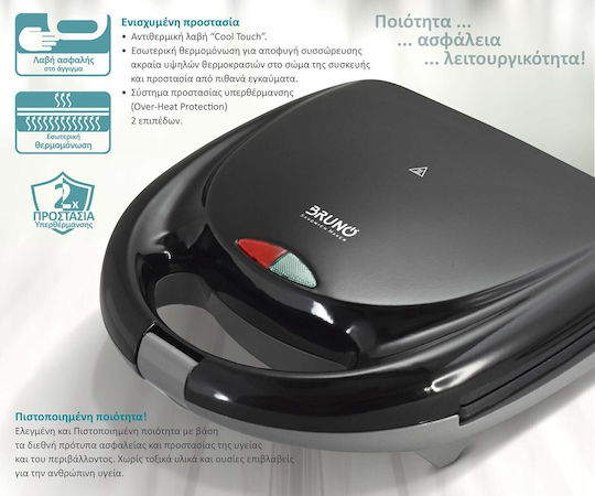 Bruno Sandwichmaker für for 2 Sandwiches Sandwiches 800W Schwarz