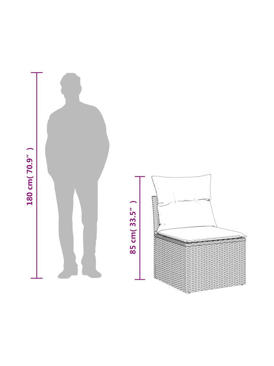Corner Sofa Outdoor Rattan with Chest and Pillows 55x55x37cm