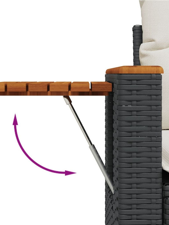 Corner Sofa Outdoor Rattan with Chest and Pillows 55x55x37cm