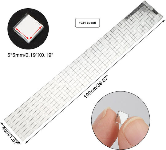 Bandă adezivă pentru oglinzi pentru designul casei și obiecte decorative, 1024 bucăți, dimensiune 4 X 100 cm, argintiu, Original Deals®