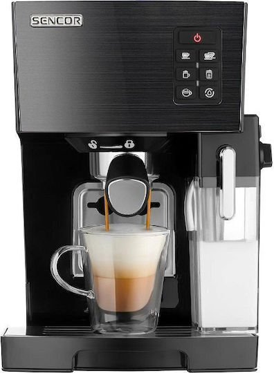 Sencor Automatic Espresso Machine 1450W Pressure 20bar for Cappuccino Black SES 4050SS-EUE3
