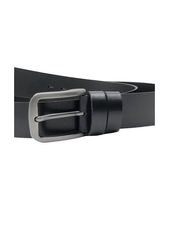 Plb Men's Leather Wide Belt Black