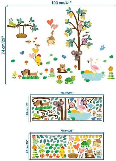 Autocolant Decorativ pentru Copii Perete 103x74buc