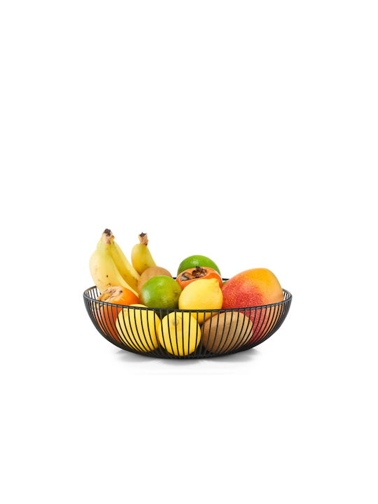 Zeller Fruit Bowl Metallic Black 28x8x8cm