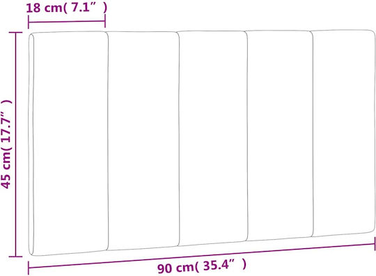 vidaXL Fabric Bed Headboard Pillow Light Gray 90x45cm