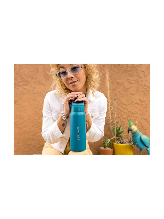 Lifestraw Wasserflasche Rostfreier Stahl mit Filter 650ml Gray
