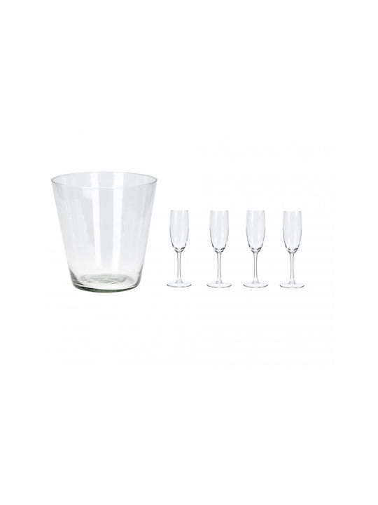 Excellent Houseware Set de pahare de sampanie din Sticlă Cu picior 5buc