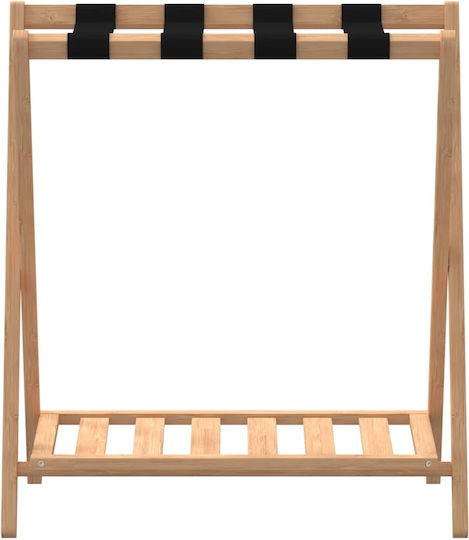 vidaXL Wooden Foldable Hotel Luggage Rack Brown With Dimensions 68x38xH58cm Foldable