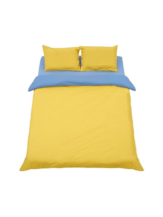 Heinner Sheet Set with 2 Pillowcases Double 200x220cm. Yellow/blue 3pcs