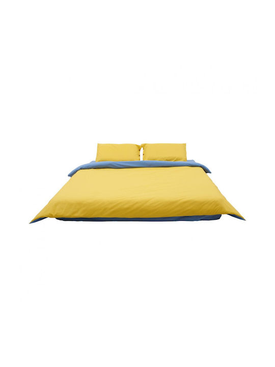 Heinner Sheet Set with 2 Pillowcases Double 200x220cm. Yellow/blue 3pcs