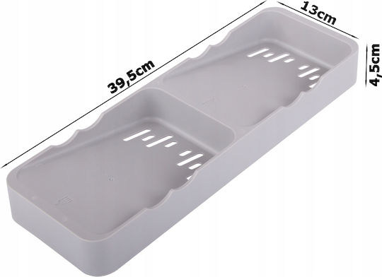 Besteckeinsatz für Schubladen Kunststoff 39,5x13x4,5cm Grau