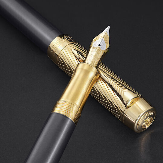 Parker Писалка Fine Сива от Inox с Черно Мастило