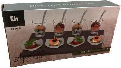 Excellent Houseware Platou pentru aperitive din Porțelan Albă L30xl15cm 1buc