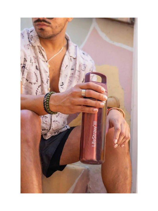 Lifestraw Παγούρι Πλαστικό με Στόμιο και Φίλτρο 650ml Μπεζ