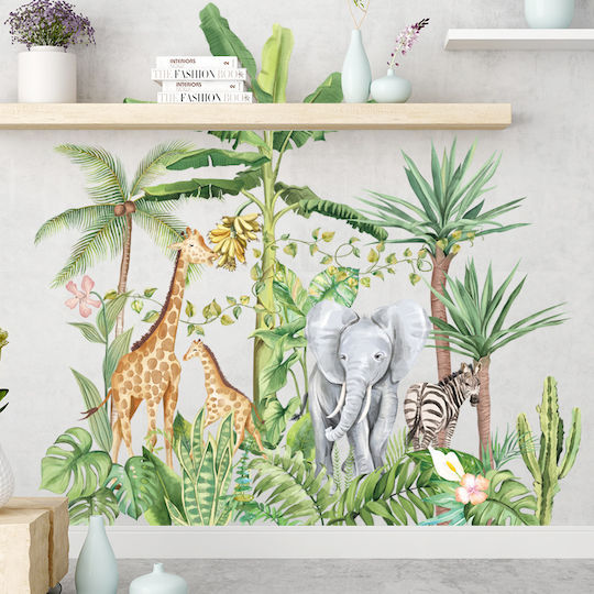 Decorative Sticker For Living Room And Bedroom, Safari Wild Animals, 60 X 90 Cm, Original Deals