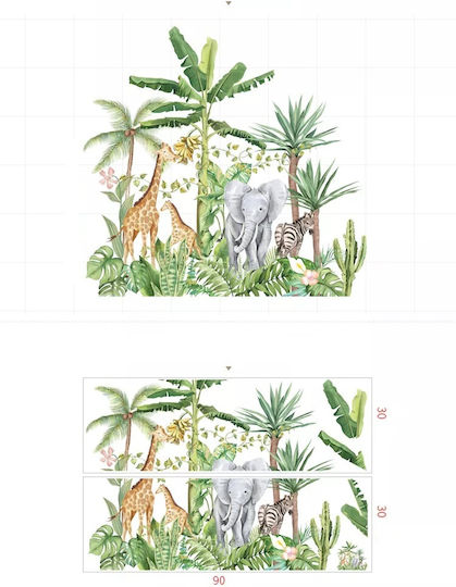 Decorative Sticker For Living Room And Bedroom, Safari Wild Animals, 60 X 90 Cm, Original Deals
