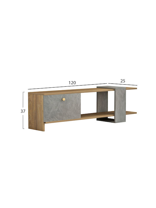 TV Stand Henriette Melamine Natural-stone Texture L120xW25xH37cm