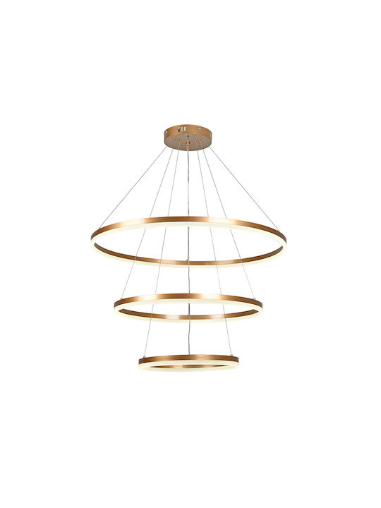 Inlight Κρεμαστό Φωτιστικό Χρυσό LED 80x60x40εκ.