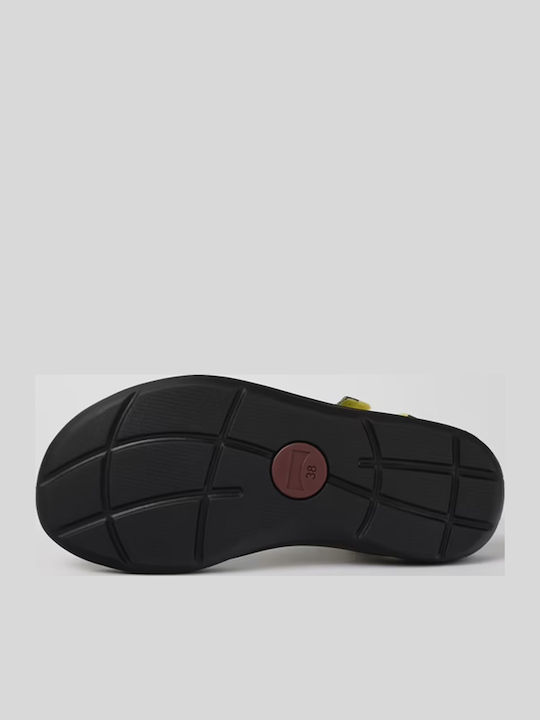 Women's Flat Sandals with Strap in Yellow Color