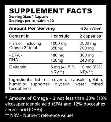 Fire & Spear Omega 3 Fish Oil Fish Oil 1000mg 90 softgels