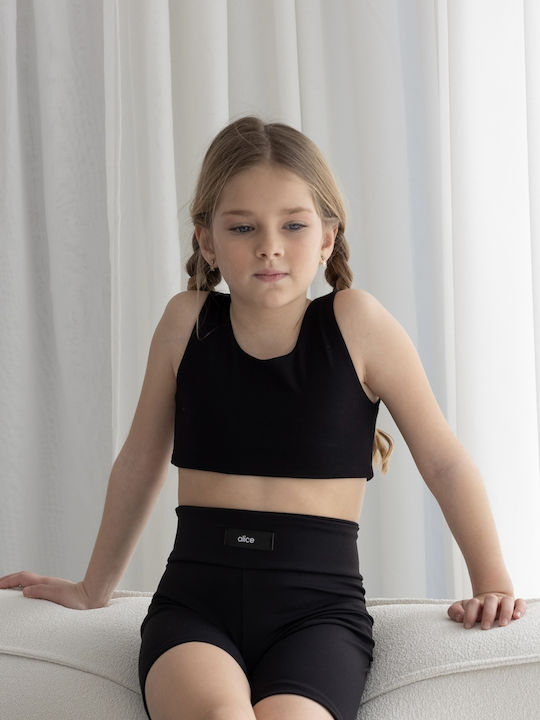 Alice Kids Crop Top Sleeveless Black