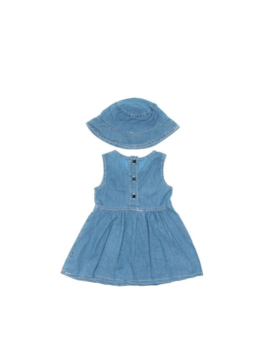 Oryeda Exclusive Kids Dress Denim Sleeveless Blue