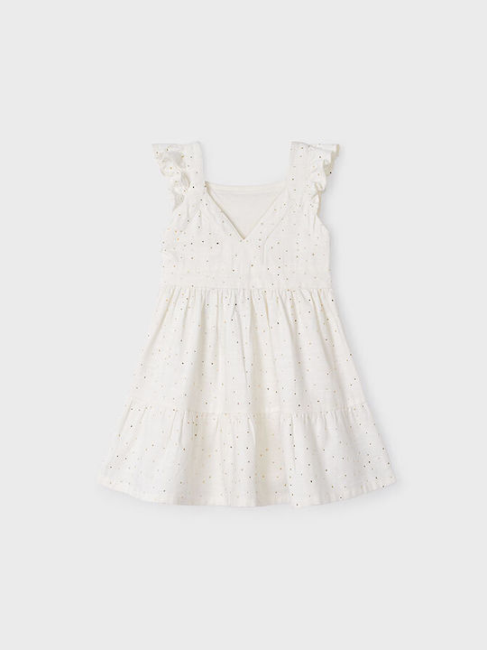 Mayoral Kids Dress Polka Dot ecru