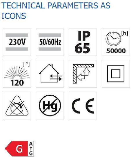 Vivalux Tanis Стенно Външно Осветително Тяло LED IP65 15W с Естествено бяло Светлина 8x17.1x16εκ.