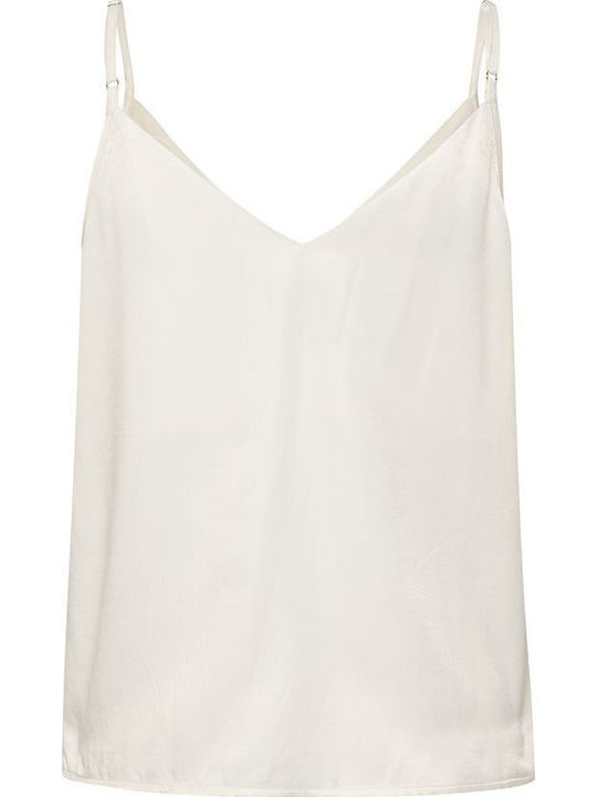Women's Summer Blouse with Straps White