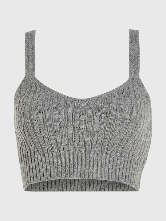 Tommy Hilfiger Γυναικείο Crop Πουλόβερ Gray