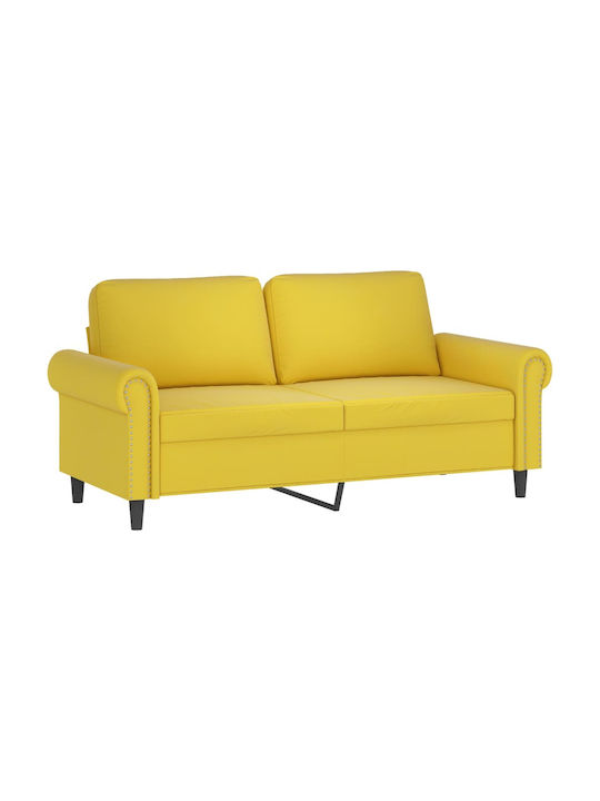 Living Room Furniture Set 2-Seater & 2-Seater & Stool Yellow