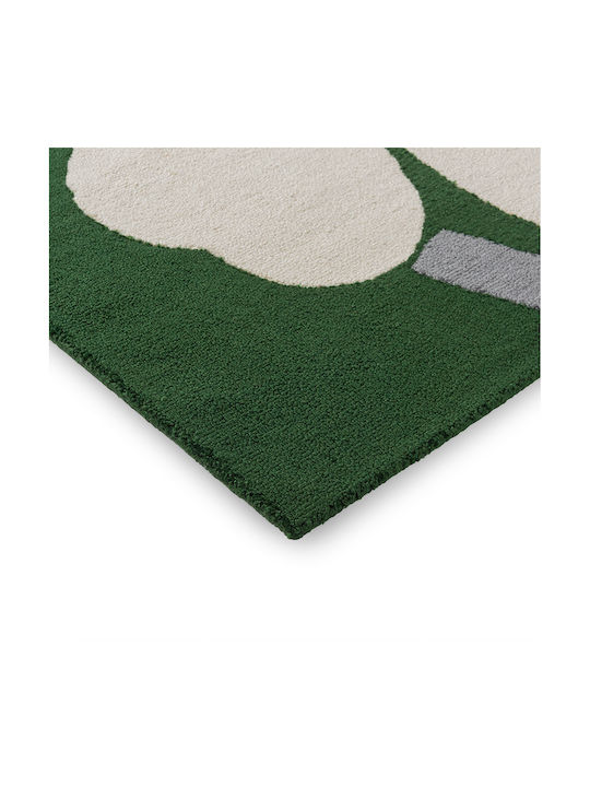 Marimekko Unikko 60th Anniversary 433007 Lucrat manual Covor De exterior Rectangular Verde