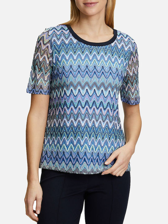 Betty Barclay Women's Summer Blouse Short Sleeve Blue